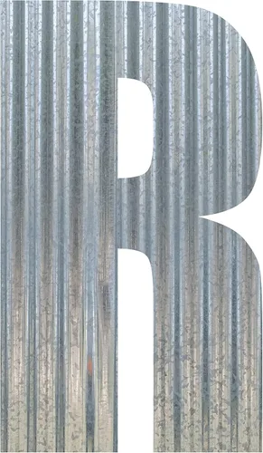 Vista 33 de Letra de metal corrugado (6 pulgadas, 0)