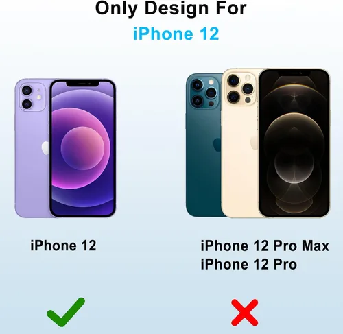 Vista 2 de Funda con clip para cinturón compatible con iPhone 12 Defender con soporte giratorio de 360°, protección resistente anticaídas y golpes, color negro