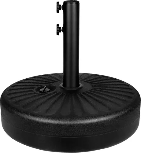 Vista 8 de Simple Deluxe Base redonda resistente de 31 libras y 18 pulgadas para sombrilla de mercado para patio al aire libre, cubierta, color negro clásico