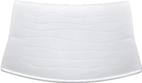 Vista 2 de Lucky Star Plato rectangular de melamina para servir, blanco, 12 piezas por caja (1 docena) (8 x 6 pulgadas)
