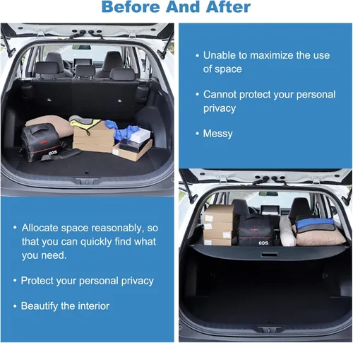Vista 6 de ECCPP Cubierta de carga retráctil para maletero de automóvil, cubierta de seguridad para maletero 2015-2019, compatible con Toyota Land Cruiser
