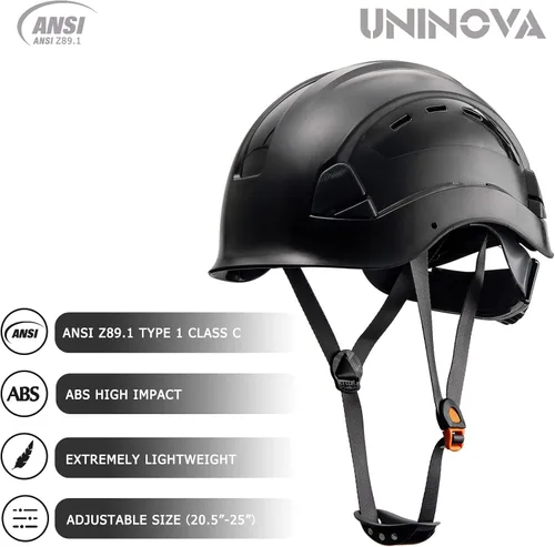 Vista 4 de Hard Hat Construction OSHA Safety Helmet 6 Pt Suspension Adjustable Suspension Cascos De Construccion