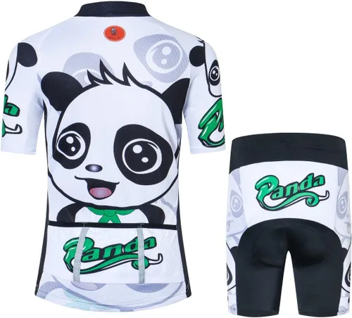 Vista 2 de Camiseta de ciclismo para niños, manga corta, caricaturas, para bicicleta de montaña, conjunto de camisetapantalón corto para niñas y niños