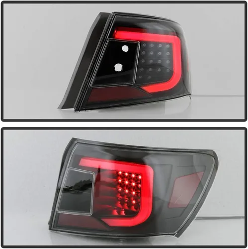 Vista 6 de ACANII - Para Subaru Impreza 2008-2011 12-14 WRX Sedán, juego de luces traseras LED negras de tubo, luces de freno, set de izquierda+derecha, Onyx