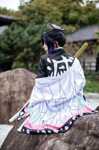 Vista 5 de Disfraz de anime para mujer, traje completo de Kochou para fiesta de Halloween
