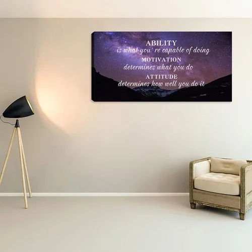Vista 4 de Unbruvo Arte de pared motivacional para oficina, lienzo grande de 40 x 20 pulgadas con citas inspiradoras, impresiones de actitud motivacional