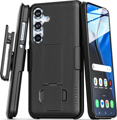 Vista 21 de Encased DuraClip - Funda para Samsung Galaxy S21 con clip para cinturón (2021), funda delgada con funda, color negro