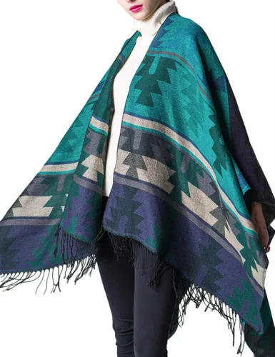 Vista 3 de xxxiticat Chal para mujer, diseño de cachemira, chal, poncho y bufanda