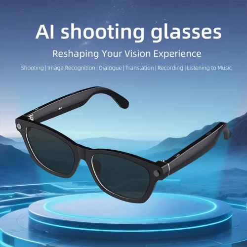 Vista 9 de Lentes inteligentes con inteligencia artificial con cámara HD de 80 MP, video de 1080P, Bluetooth/Wi-Fi, control de voz y reconocimiento