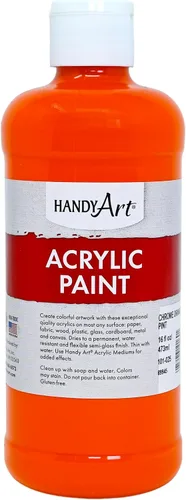 Vista 8 de Handy Art Pintura acrílica, juego de 12 colores, botellas de 16 onzas, acrílico líquido para estudiantes semibrillante, consistencia de flujo