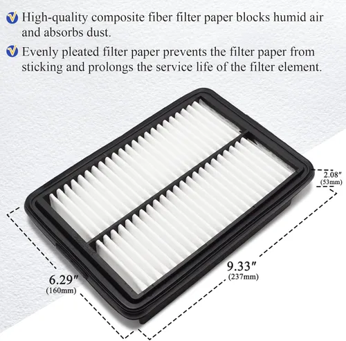 Vista 4 de Filtro de aire del motor CA12057 para Hyundai 17-20 Elantra, 18-20 Elantra GT, 18-22 Kona, 19-21 Veloster/KIA 19-23 Forte, 20-22 Forte5, 20-22 Soul