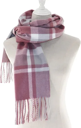 Vista 5 de RonFoxi Bufanda a cuadros, unisex, súper suave, clásica, a cuadros, cachemira y sensación de deformación