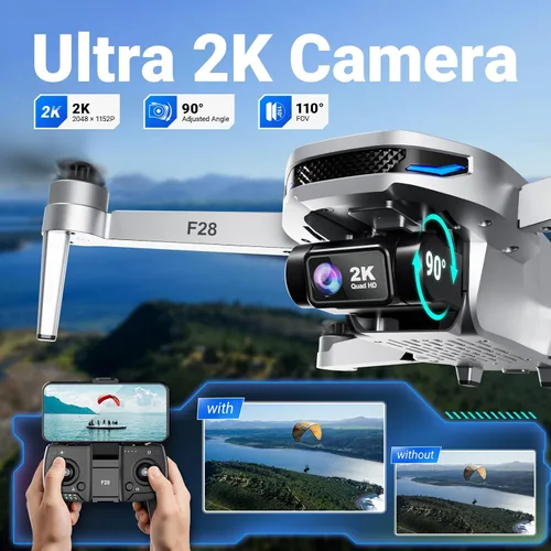 Vista 4 de Contixo F28A - Dron GPS para adultos plegable, cámara 2K, motores sin escobillas, tiempo de vuelo de 26 minutos, dron de control remoto FPV