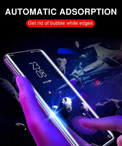Vista 3 de Paquete de 2 protectores de pantalla de hidrogel ultrafinos para Samsung Galaxy S25, película protectora transparente de TPU flexible irrompible