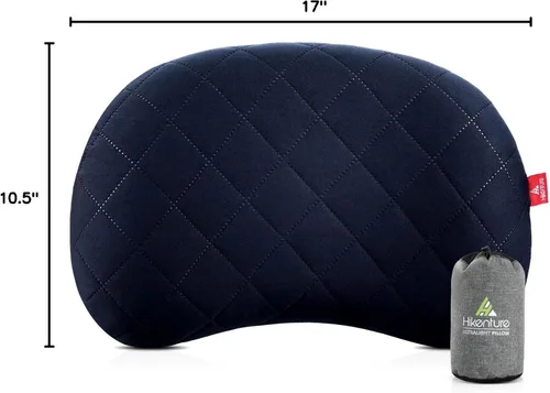 Vista 9 de Hikenture - Almohada inflable para acampar con funda extraíble Azul