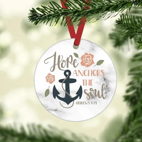 Vista 5 de Hartwell Lake Life - Adornos de Navidad impresos de doble cara, adornos redondos impresos para Halloween, Acción de Gracias, decoración colgante