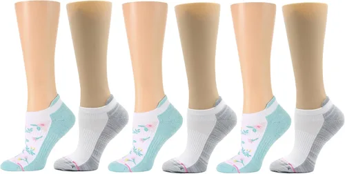 Vista 11 de Dr. Motion Womens Ankle Socks 2 Pack, Low Cut Cushioned Compression Running Socks for Women, Arch Support, Seamless Toe 2 pares negro sólido