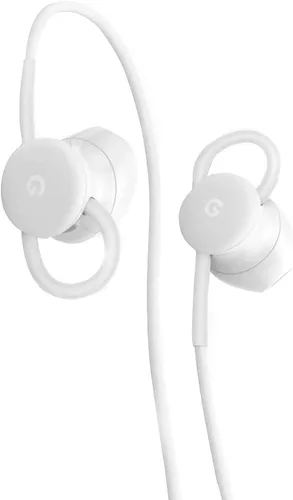 Vista 5 de Auriculares con cable Google, auriculares tipo USB-C, ajuste cómodo, controles en línea, compatibles con teléfonos tipo C - Blanco