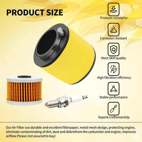 Vista 5 de TIANYAN 17254-HN5-670 Filtro de aire con filtro de aceite/kits de bujías de repuesto para Honda Rancher TRX350FE TRX350TE TRX350TM 2000-2006