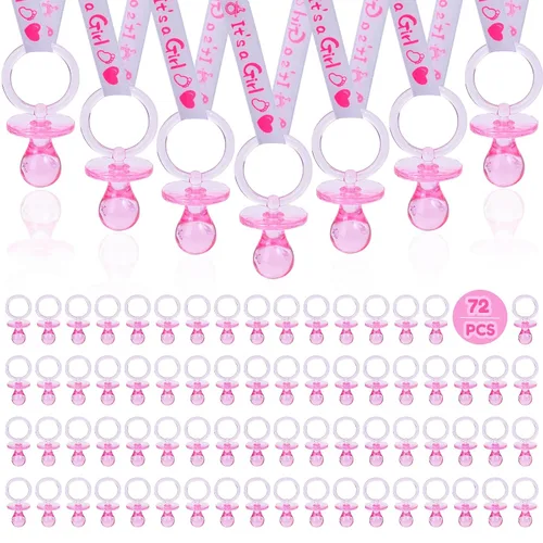Vista 10 de XINHUIDALSQ Collar de 36 chupetes de baby shower, bonitos collares acrílicos para juegos de baby shower, regalos de fiesta, decoraciones