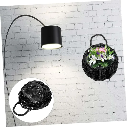 Vista 8 de Happyyami Decoración de pared Cesta colgante cestas de pared tejidas Cesta de flores de pared Jardineras colgantes Jardineras Micro Paisaje Maceta