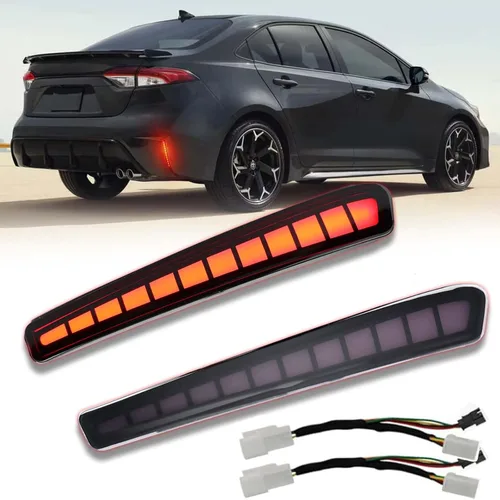 Vista 7 de Luz LED de circulación diurna con señal de giro secuencial Switchback blanca/ámbar para parachoques delantero compatible con Toyota Corolla