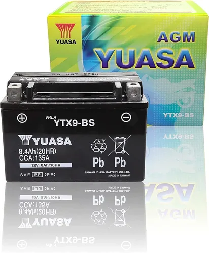 Vista 4 de Yuasa YUAM329BS YTX9-BS Batería AGM sin mantenimiento con paquete de ácido