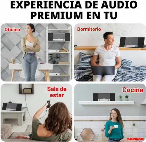 Vista 6 de Magnavox Sistema de estante de CD de 3 piezas con radio estéreo digital PLL FM