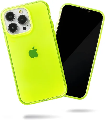Vista 34 de SteepLab Neon Highlighter - Funda para iPhone 12 Pro Max, funda Grippy Jelly con bolsillos protectores de aire (amarillo neón llamativo)
