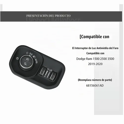 Vista 3 de Interruptor de luz antiniebla para Dodge Ram 1500 2500 3500 2019