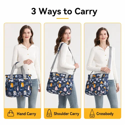 Vista 6 de Bolsa de pañales de viaje mediana para mamá y papá Cat Paradise
