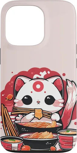 Vista 10 de iPhone 16 Japanese Cat Eating Ramen Cute Kawaii Cat Case