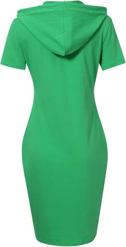 Vista 3 de MISSKY Women Stripe Pocket Knee Length Slim Casual Pullover Hoodie Dress