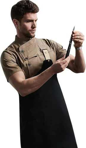 Vista 2 de Conjunto de chaqueta de chef para hombre (abrigo+delantal)