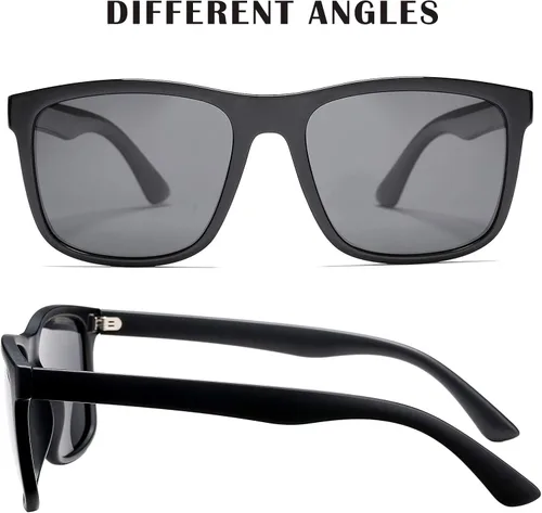 Vista 4 de DeBuff - Gafas de sol polarizadas unisex clásico retro marco irrompible TR90
