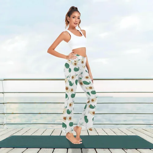 Vista 6 de JUNZAN Healthy Food Avocado Print Bootcut Yoga Pants Slim Plus Size Leggings for Leisure Joggers S