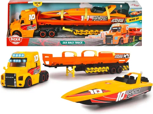 Vista 6 de Dickie Toys - Camión Mack con remolque y barco