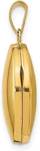 Vista 2 de Collar con medallón de fotos personalizado ovalado de oro amarillo de 14 quilates, joyería fina para mujer, regalos para ella