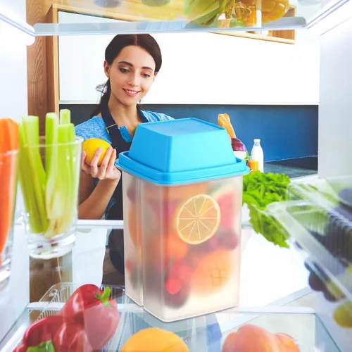Vista 6 de Chengu 3 Recipientes para Encurtidos de Jalapeño con Coladores, Dispensadores Cuadrados para Almacenamiento de Condimentos y Alimentos, Portador