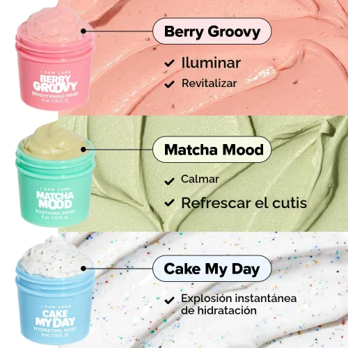 Vista 4 de I DEW CARE Set de Regalo de Mascarilla Facial Desmaquillante para el Cuidado de la Piel - Mini Scoops Mascarillas Faciales, Matcha, Cuidado