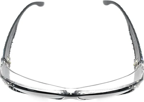 Vista 5 de The Starlet - Gafas de sol rectangulares ovaladas con diamantes de imitación de mariposa y ajuste de 2.165 in