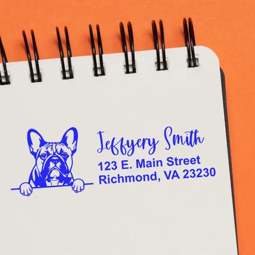 Vista 23 de American Bulldog Stamp Duo, Custom Return Address for Dog Lovers, Personalized Mail Mark for Letters and Cards