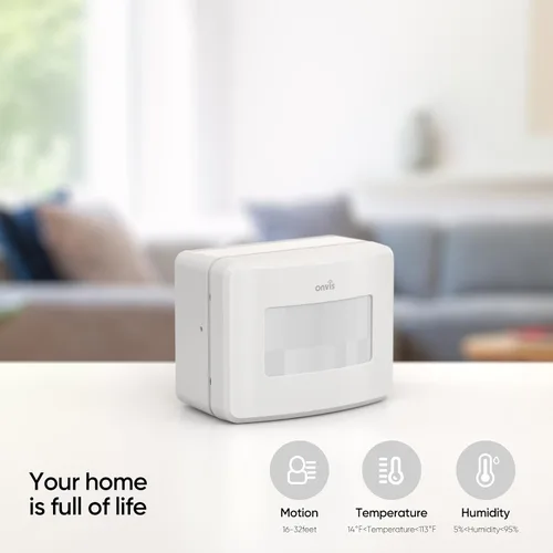 Vista 14 de Onvis Sensor de movimiento inteligente, sistema de seguridad inalámbrico para el hogar, detector de movimiento PIR, higrómetro, termómetro, funciona