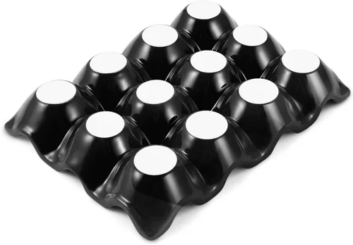 Vista 8 de Flexzion Bandeja de Cerámica para 12 Huevos - Portahuevos de Porcelana para Docena Completa Contenedor Organizador de Almacenamiento Soporte