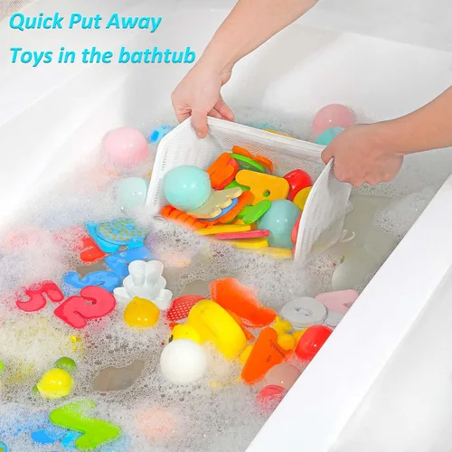 Vista 2 de Ligereza Juego de 3 piezas de soporte para juguetes de baño, organizador de juguetes de baño, soporte multifuncional para juguetes de bañera