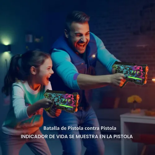 Vista 4 de Juego de Laser Tag de 2, Juego de Laser Tag para Niños Juego Interior y Exterior, Ideas de Regalo para Niños Adolescentes y Adultos, Juguetes