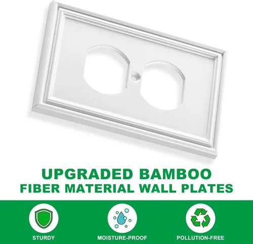 Vista 2 de Cubiertas blancas para enchufes de pared, placa decorativa moderna para interruptor de luz, cubierta de enchufe, placas de interruptor, cubierta