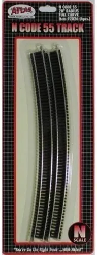 Vista 2 de N Code 55 Níquel Plata 20" Radius Curva Completa Track (6) Atlas Trains