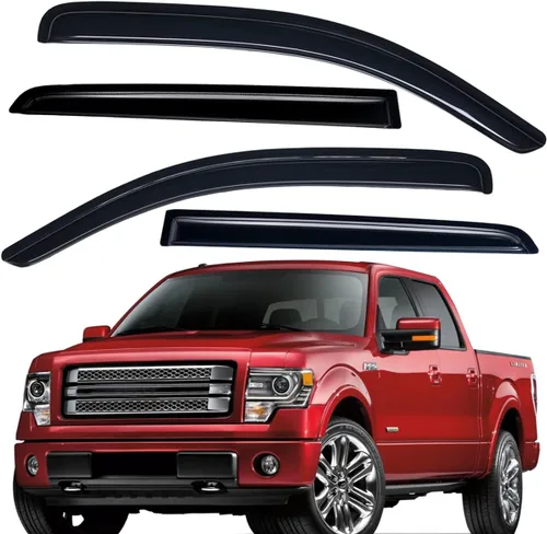 Vista 8 de Lightronic Viseras de ventana de ventilación automática con clip extra duraderas, se adapta a Ford F-150 2009-2014, F-150 SVT Raptor 2010-2014