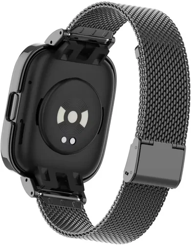 Vista 5 de HOPMC - Correa de repuesto clásica con marco de metal y hebilla de malla de acero inoxidable para Redmi Watch 3